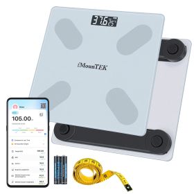 Smart Digital Scale For Body Weight High Accuracy BMI Weight Scale Full Body Composition Analysis Sync with APP 4mm Tempered Glass 397LBS Capacity LCD