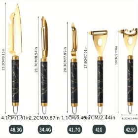 Professional Multifunctional Stainless Steel Peeler Set - Anti-rust Kitchen Tool For Fruits, Vegetables, Fish Scales And Corn With Ergonomic Non- (Option: 5pcset)