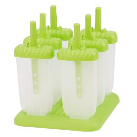 6Pcs Popsicle Molds Reusable Ice Cream DIY Ice Pop Maker Ice Bar Maker Plastic Popsicle Mold For Homemade Iced Snacks (Option: Green)