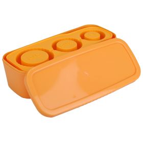 Ice Cube Tray Fit For 20OZ/30OZ/40OZ Stanley Cup Easy Release Silicone Hallow Cylinder Tumbler Ice Cube Mold With Lid And Bin for Iced Juice Whiskey C (Option: Orange)